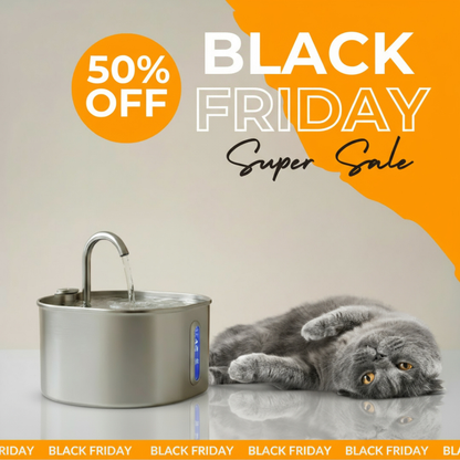 Hydrie 2.2L Premium Stainless Steel Pet Water Fountain