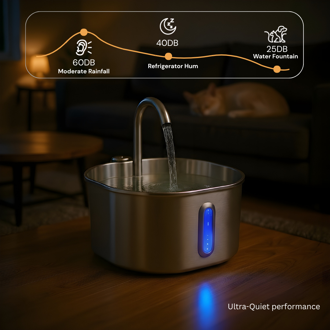 Hydrie 2.2L Premium Stainless Steel Pet Water Fountain